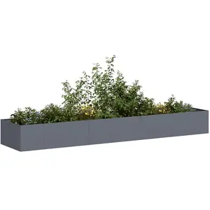 vidaXL Jardinière anthracite 360x80x40 cm acier pas cher