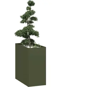vidaXL Jardinière vert olive 40x80x80 cm acier pas cher