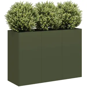 Comparateur de prix : vidaXL Jardinière vert olive 120x40x80 cm acier laminé à froid