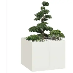 vidaXL Jardinière blanc 100x100x80 cm acier pas cher