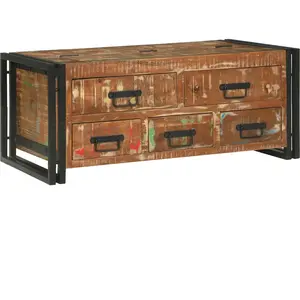 vidaXL Table basse Marron 90 x 50 x 38 cm bois de récupération massif pas cher