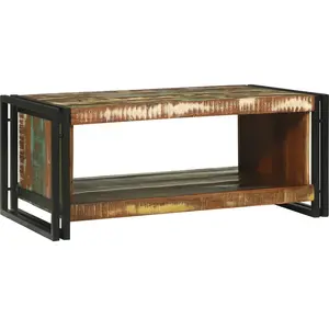 vidaXL Vidaxl Table Basse 90x50x38 Cm Bois Recyclé Solide pas cher