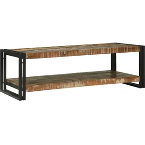 vidaXL Table basse Multicolore 120 x 50 x 38 cm Bois Recyclé Solide pas cher