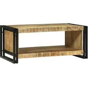 vidaXL Vidaxl Table Basse 90x50x38 Cm Bois Brut De Mangue pas cher