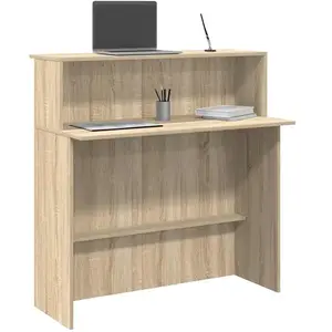 vidaXL Bureau réception chêne sonoma 100x50x103,5 cm bois d'ingénierie pas cher