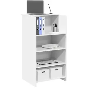 vidaXL Bureau de réception blanc 55x50x103,5 cm bois d'ingénierie pas cher