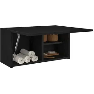 vidaXL Armoire murale de bain noir 60x25x30 cm bois d'ingénierie pas cher