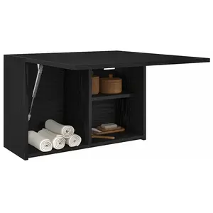 vidaXL Armoire murale de bain noir 60x25x40 cm bois d'ingénierie pas cher