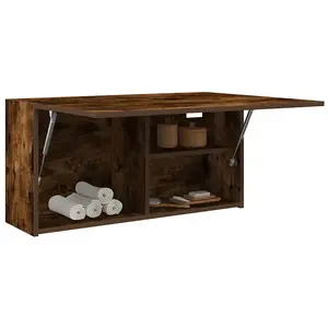vidaXL Armoire murale de bain chêne fumé 80x25x40 cm bois d'ingénierie pas cher