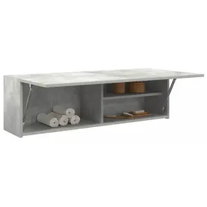 vidaXL Armoire murale de bain gris béton 100x25x30cm bois d'ingénierie pas cher