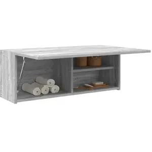 vidaXL Armoire murale de bain sonoma gris 80x25x30cm bois d'ingénierie pas cher