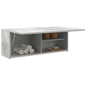vidaXL Armoire murale de bain gris béton 80x25x30 cm bois d'ingénierie pas cher