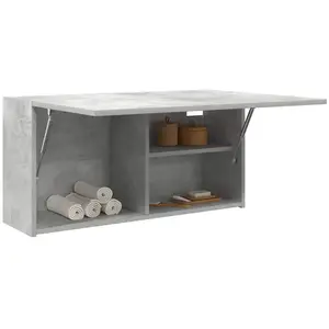 vidaXL Armoire murale de bain gris béton 80x25x40 cm bois d'ingénierie pas cher