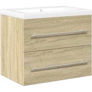 vidaXL Ensemble de meubles de salle de bain 2 pcs chêne sonoma3325046 pas cher
