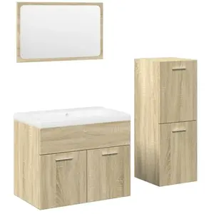 vidaXL Ensemble de meubles de salle de bain 4 pcs chêne sonoma pas cher