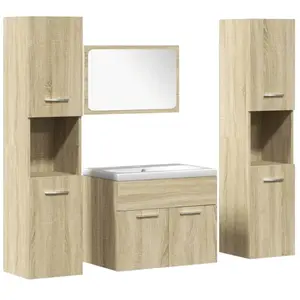 vidaXL Ensemble de meubles de salle de bain 5 pcs chêne sonoma pas cher