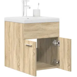 vidaXL Armoire lavabo de salle de bain et vasque et robinet intégrés pas cher