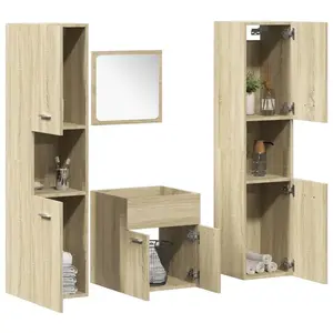 vidaXL Ensemble de meubles de salle de bain 4 pcs chêne sonoma pas cher