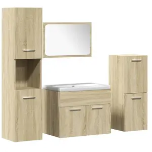 vidaXL Ensemble de meubles de salle de bain 5 pcs chêne sonoma pas cher