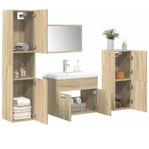 vidaXL Ensemble de meubles de salle de bain 5 pcs chêne sonoma pas cher