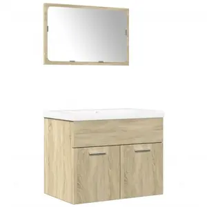 vidaXL Ensemble de meubles de salle de bain 3 pcs chêne sonoma pas cher