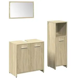 vidaXL Ensemble de meubles de salle de bain 3 pcs chêne sonoma pas cher