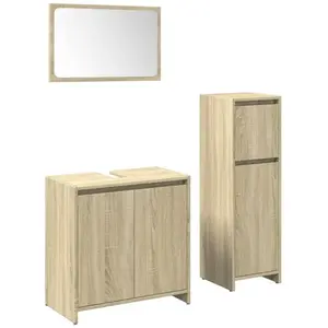 Vidaxl - Ensemble de meubles de salle de bain 3 pcs chêne sonoma Brun pas cher