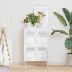 vidaXL - Kastdeuren - louvredesign - 4 - st - 39,5x29,5 - cm - wit pas cher