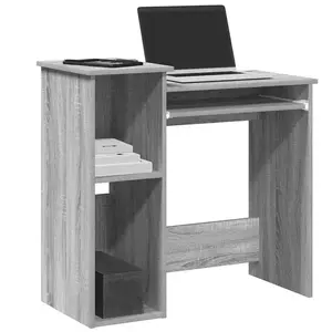 vidaXL Bureau avec étagères sonoma gris 84x40x78 cm bois d'ingénierie pas cher