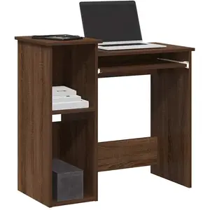 vidaXL Bureau et étagères chêne marron 84x40x78 cm bois d'ingénierie pas cher