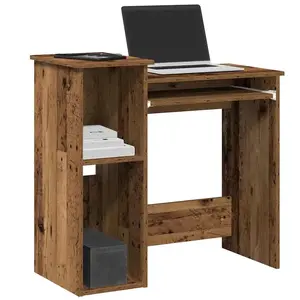 vidaXL Bureau avec étagères vieux bois 84x40x78 cm bois d'ingénierie pas cher