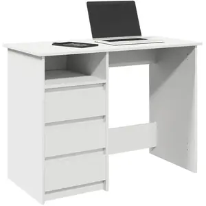 vidaXL Bureau blanc 102x50x75 cm bois d'ingénierie pas cher