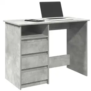 vidaXL Bureau gris béton 102x50x75 cm bois d'ingénierie pas cher