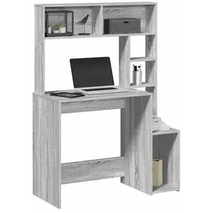 vidaXL Bureau avec étagères sonoma gris 100x45x140cm bois d'ingénierie pas cher