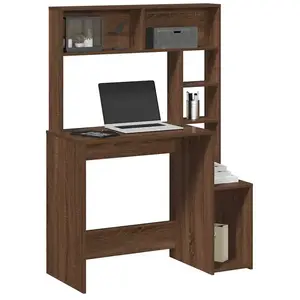 vidaXL Bureau et étagères chêne marron 100x45x140 cm bois d'ingénierie pas cher