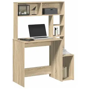 vidaXL Bureau avec étagères chêne sonoma 100x45x140 cm pas cher