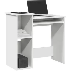 vidaXL Bureau avec étagères blanc 84x40x78 cm bois d'ingénierie pas cher