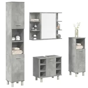 Comparateur de prix : vidaXL Ensemble de meubles de salle de bain 4 pcs gris béton