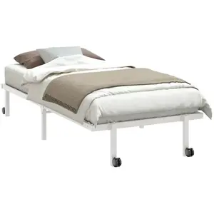 vidaXL Cadre de lit sans matelas pliable blanc 90x190 cm acier pas cher