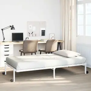 vidaXL Cadre de lit sans matelas pliable blanc 100x190 cm acier pas cher