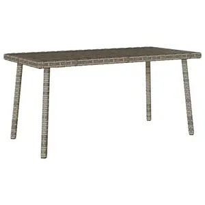 vidaXL Table basse de jardin rectangulaire gris 80x40x37 cm rotin pas cher