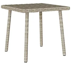 Comparateur de prix : vidaXL Table basse de jardin rectangulaire gris clair résine tressée