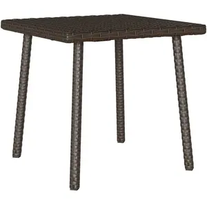 vidaXL Table basse de jardin rectangulaire marron 40x40x37 cm rotin pas cher