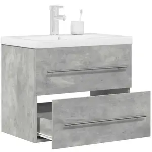 vidaXL Ensemble de meubles de salle de bain 2 pcs gris béton pas cher