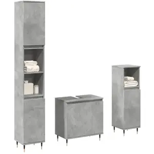 vidaXL Ensemble de meubles de salle de bain 3 pcs gris béton pas cher
