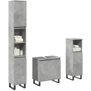 vidaXL Ensemble de meubles de salle de bain 3 pcs gris béton pas cher
