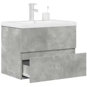 vidaXL Ensemble de meubles de salle de bain 2 pcs gris béton pas cher