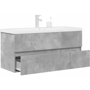 vidaXL Ensemble de meubles de salle de bain 2 pcs gris béton pas cher