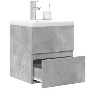 vidaXL Ensemble de meubles de salle de bain 2 pcs gris béton pas cher