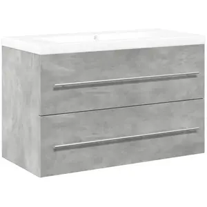 vidaXL Ensemble de meubles de salle de bain 2 pcs gris béton pas cher
